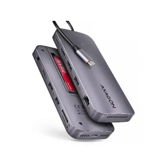 Axagon v1 Hub 12 Θυρών USB 3.2 με σύνδεση USB-A / USB-C Ασημί HMC-12GM2