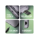 Axagon v1 Hub 12 Θυρών USB 3.2 με σύνδεση USB-A / USB-C Ασημί HMC-12GM2 - Image 3