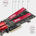 Axagon Κάρτα PCIe σε 2 θύρες M.2 PCEM2-ND - Image 2