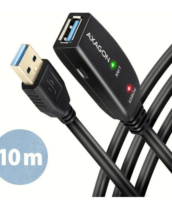 Axagon USB 3.0 Cable USB-A male - USB-A female Μαύρο 10m ADR-310