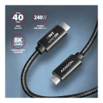 Axagon USB 2.0 Cable USB-C male - USB-C 240W PD Μαύρο 1m BUCM4X-CM10AB ZUUS-689 - Image 6