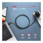 Axagon USB 2.0 Cable USB-C male - USB-C 240W PD Μαύρο 1m BUCM4X-CM10AB ZUUS-689 - Image 10