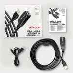 Axagon USB 2.0 Cable USB-A male - USB-A female Μαύρο 15m 8389053 - Image 4