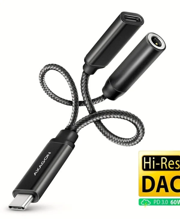 Axagon Μετατροπέας USB-C male σε USB-C / 3.5mm female 1τμχ ZUUS-725