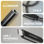 Axagon Μετατροπέας USB-C male σε USB-C / 3.5mm female 1τμχ ZUUS-725 - Image 2