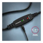 Axagon USB 2.0 Cable USB-A male - USB-B male Μαύρο 20m ADR-220B - Image 2