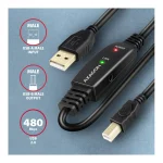 Axagon USB 2.0 Cable USB-A male - USB-B male Μαύρο 20m ADR-220B - Image 3