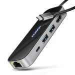 Axagon USB-C Docking Station με HDMI 4K PD Ethernet Μαύρο (HMC-6GLN) ZUUS-738