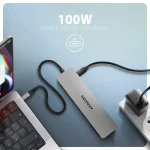 Axagon USB-C Docking Station με HDMI 4K PD Ethernet και σύνδεση 2 Οθονών Γκρι (HMC-7HX2) ZUUS-739 - Image 5