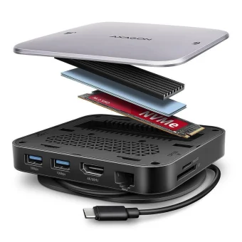 Axagon HMC-UFO USB-C Docking Station με HDMI 4K PD Ethernet Γκρι