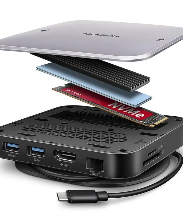 Axagon HMC-UFO USB-C Docking Station με HDMI 4K PD Ethernet Γκρι