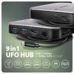 Axagon HMC-UFO USB-C Docking Station με HDMI 4K PD Ethernet Γκρι - Image 4