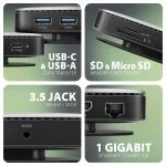 Axagon HMC-UFO USB-C Docking Station με HDMI 4K PD Ethernet Γκρι - Image 9