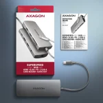 Axagon USB-C Docking Station με HDMI 4K PD Ethernet Ασημί (HMC-8HLSA) ZUUS-699 - Image 2