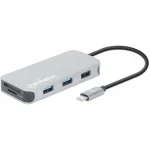 Manhattan USB-C Docking Station με HDMI 4K Ethernet Γκρι (130615)