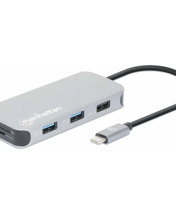 Manhattan USB-C Docking Station με HDMI 4K Ethernet Γκρι (130615)
