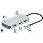 Manhattan USB-C Docking Station με HDMI 4K Ethernet Γκρι (130615) - Image 2