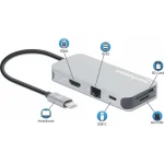 Manhattan USB-C Docking Station με HDMI 4K Ethernet Γκρι (130615) - Image 7