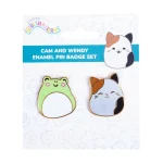 Fizz Squishmallows Cam & Wendy Pin Badges X 2 Cdu 350122