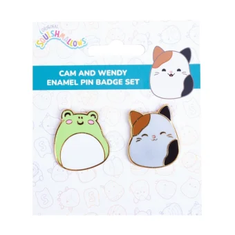 Fizz Squishmallows Cam & Wendy Pin Badges X 2 Cdu 350122