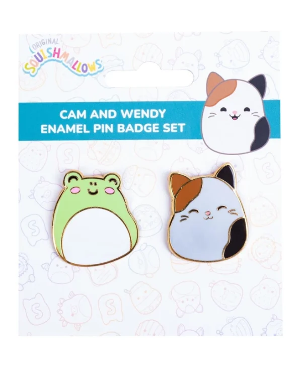 Fizz Squishmallows Cam & Wendy Pin Badges X 2 Cdu 350122