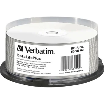 Verbatim Εγγράψιμα BD-R 6x 50GB Cake Box 25τμχ 43749