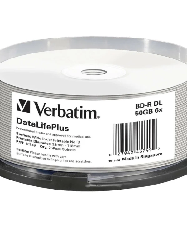 Verbatim Εγγράψιμα BD-R 6x 50GB Cake Box 25τμχ 43749