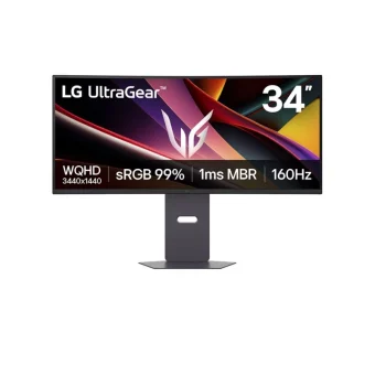 LG UltraGear Ultrawide VA HDR Curved Monitor 34" QHD 3440x1440 160Hz με Χρόνο Απόκρισης 5ms GTG 34G600A-B