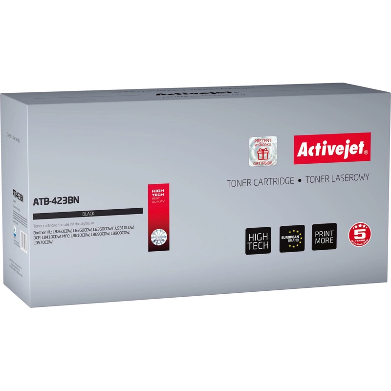 1 Active Jet Συμβατό Toner για Laser Εκτυπωτή Brother TN-423BK 6500 Σελίδων Μαύρο ATB-423BN - Image 1