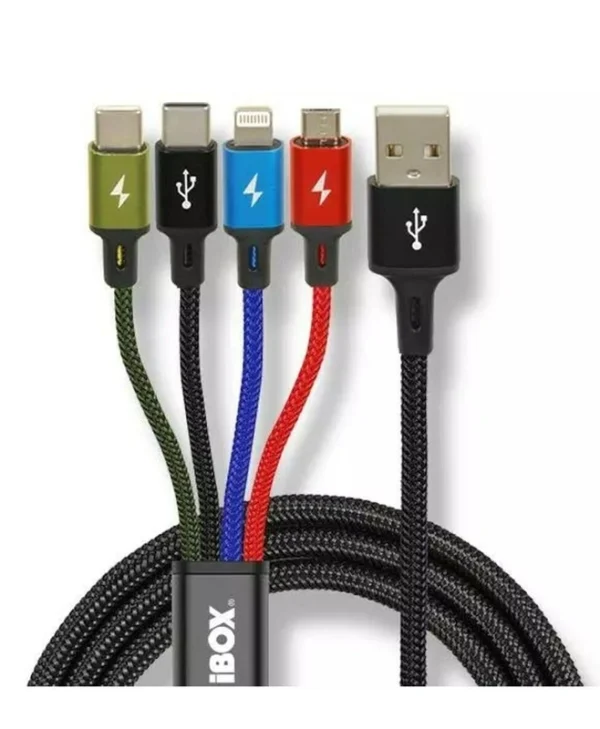 iBox Regular USB to micro USB Cable 2A Πολύχρωμο 1.2m (IKUM4W1CLR)