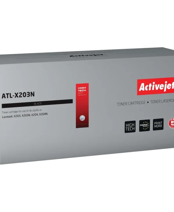 Active Jet Συμβατό Toner για Laser Εκτυπωτή Lexmark X203A21G Μαύρο ATL-X203N