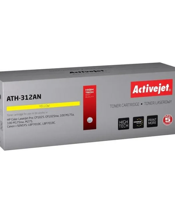 Active Jet Συμβατό Toner για Laser Εκτυπωτή HP 126A CE312A / Canon CRG-729Y 1000 Σελίδων Κίτρινο ATH-312AN