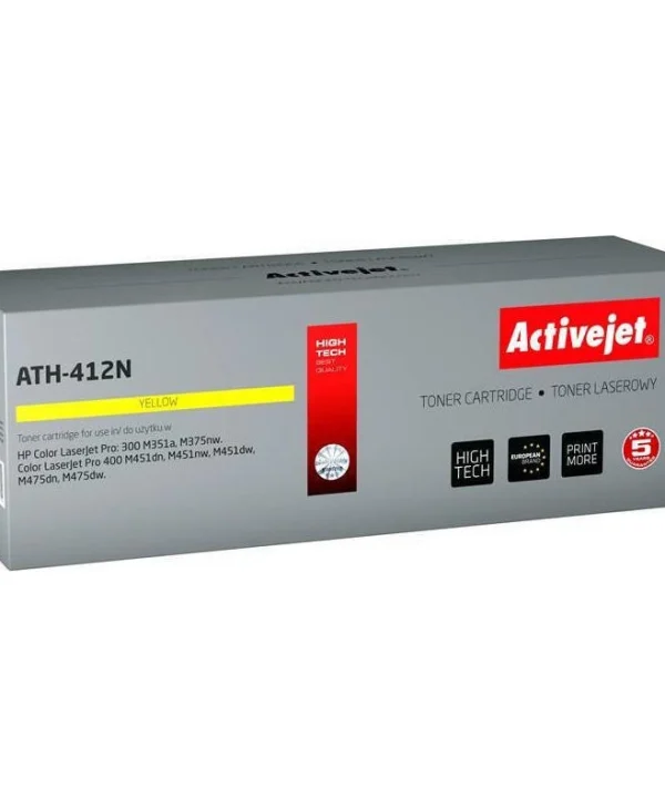 Active Jet Συμβατό Toner για Laser Εκτυπωτή HP 305A CE412A 2600 Σελίδων Κίτρινο ATH-412N