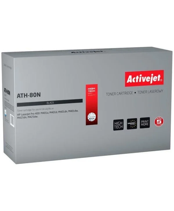 Active Jet Συμβατό Toner για Laser Εκτυπωτή HP 80A CF280A 3500 Σελίδων Μαύρο ATH-80N