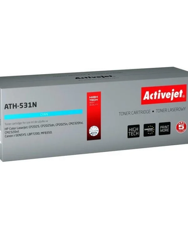 Active Jet Συμβατό Toner για Laser Εκτυπωτή HP 304A CC531A / Canon CRG-718C 3200 Σελίδων Κυανό ATH-531N
