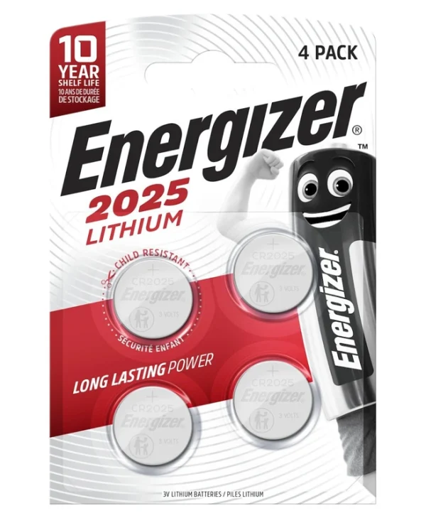 Energizer Μπαταρίες Λιθίου Ρολογιών CR2025 3V 4τμχ 415367