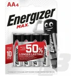 Energizer Max Αλκαλικές Μπαταρίες AA 1.5V 4τμχ 437642