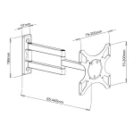 Techly ICA-LCD 2903 Επιτοίχια έως 37" και 25kg Black 301450 - Image 3