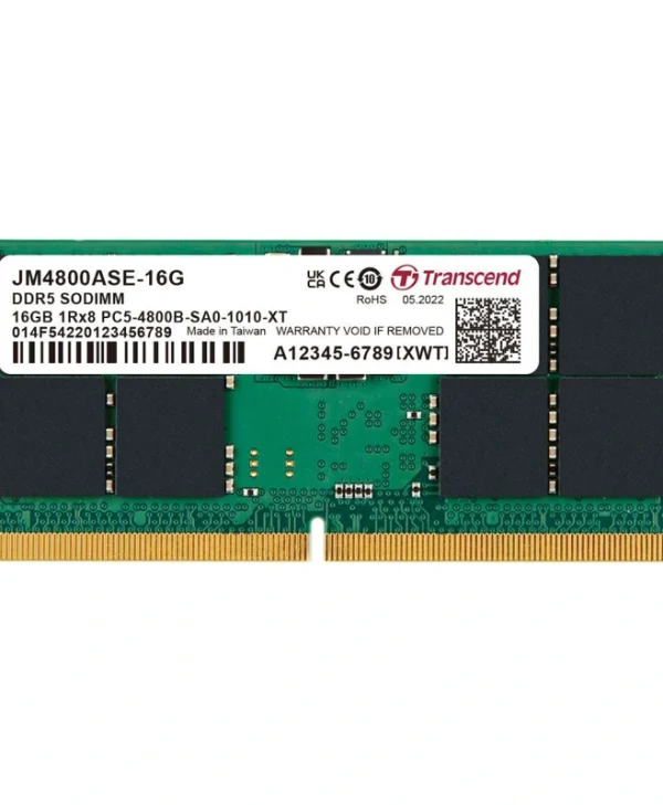 Transcend DDR5 με Module 1x16GB και Ταχύτητα 4800 για Laptop JM4800ASE-16G