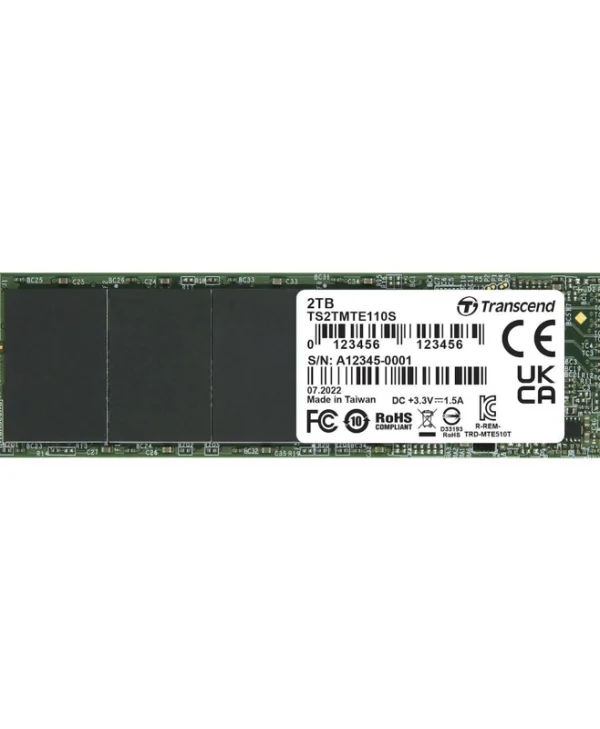 Transcend MTE110S SSD 2TB τύπου M.2 με σύνδεση PCI Express 3.0 TS2TMTE110S