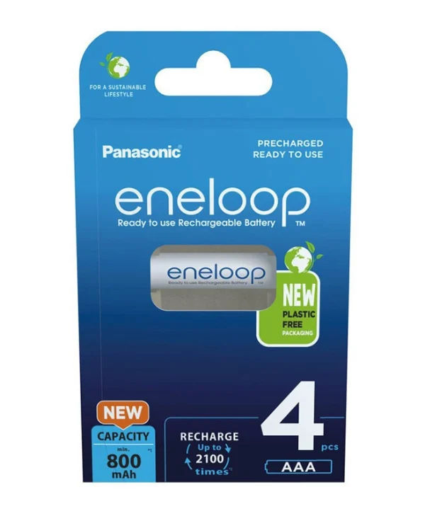 Panasonic Eneloop Επαναφορτιζόμενες Μπαταρίες AAA Ni-MH 800mAh 4τμχ BK-4MCDE/4BE