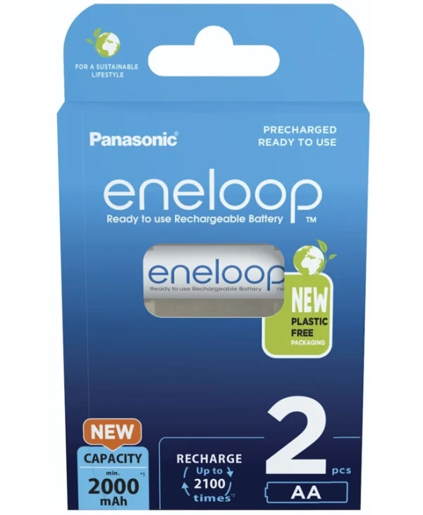 Panasonic Eneloop Επαναφορτιζόμενες Μπαταρίες AA 2000mAh 2τμχ BK-3MCDE/2BE