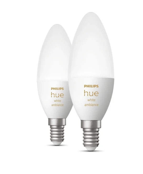 Philips Smart Λάμπες LED 5.2W για Ντουί E14 Ρυθμιζόμενο Λευκό 470lm Dimmable 2τμχ 929002294404