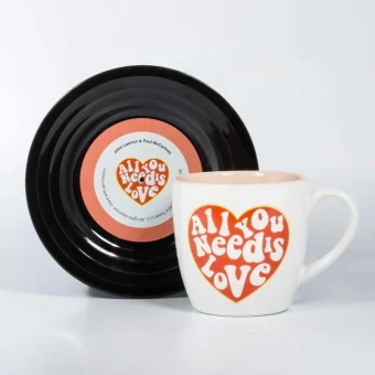 Thumbs Up L&M Mug & Saucer Set - Love Κούπα Κεραμική Λευκή 250ml 1001707