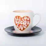 Thumbs Up L&M Mug & Saucer Set - Love Κούπα Κεραμική Λευκή 250ml 1001707 - Image 2
