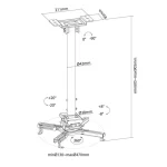 Neomounts Βάση Projector Οροφής με Μέγιστο Φορτίο 35kg Μαύρη CL25-540BL1 - Image 10