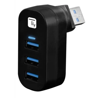 Techly Hub 3 Θυρών USB 3.0 με σύνδεση USB-A Γκρι IUSB3-HUB3-ROTB