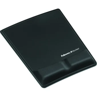 Fellowes Health-V Fabrik Mouse Pad (209.6mm) με Στήριξη Καρπού Μαύρο 9181201