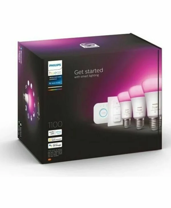 Philips Smart Λάμπες LED 11W για Ντουί E27 και Σχήμα A60 RGBW 1055lm 3τμχ 929002468804