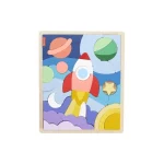 Ξύλινο Παιδικό Puzzle Σφηνώματα Διάστημα για 3+ Ετών 41pcs Mattel HXY42